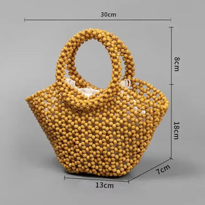 Bolsa de Contas de Madeira Bouti - Loja Palhanna