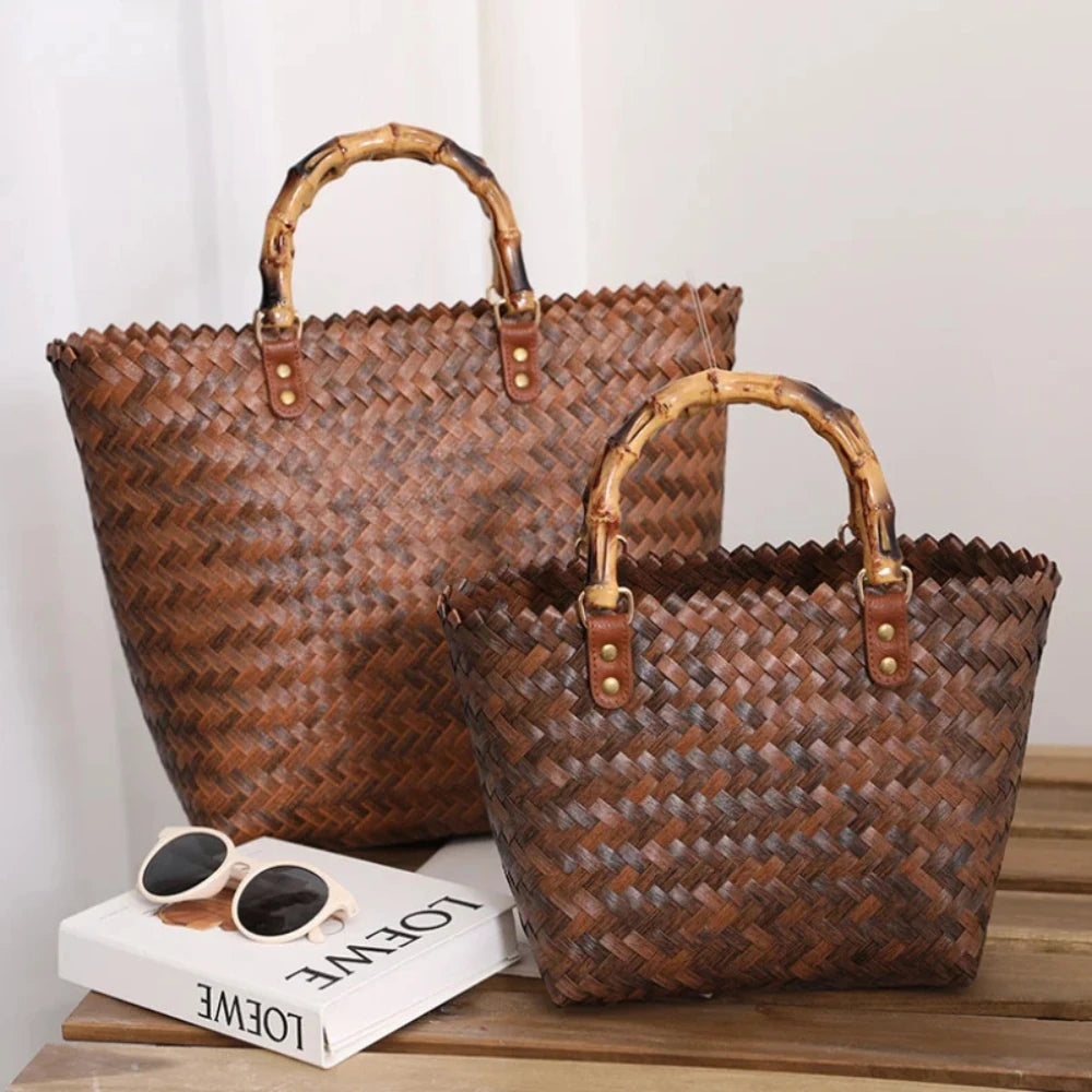 Bolsa de Palha Francesa Trançada - Feita à Mão - Loja Palhanna