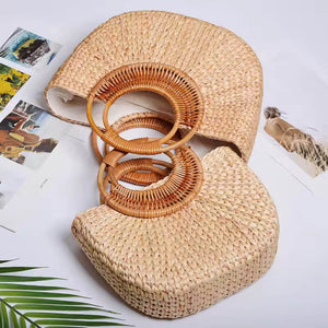 Bolsa de Palha Rattan Trançado - Sagrado Tesouro