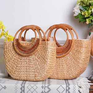 Bolsa de Palha Rattan Trançado - Sagrado Tesouro