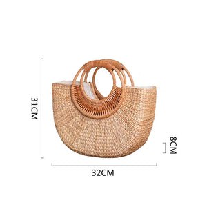 Bolsa de Palha Rattan Trançado - Sagrado Tesouro