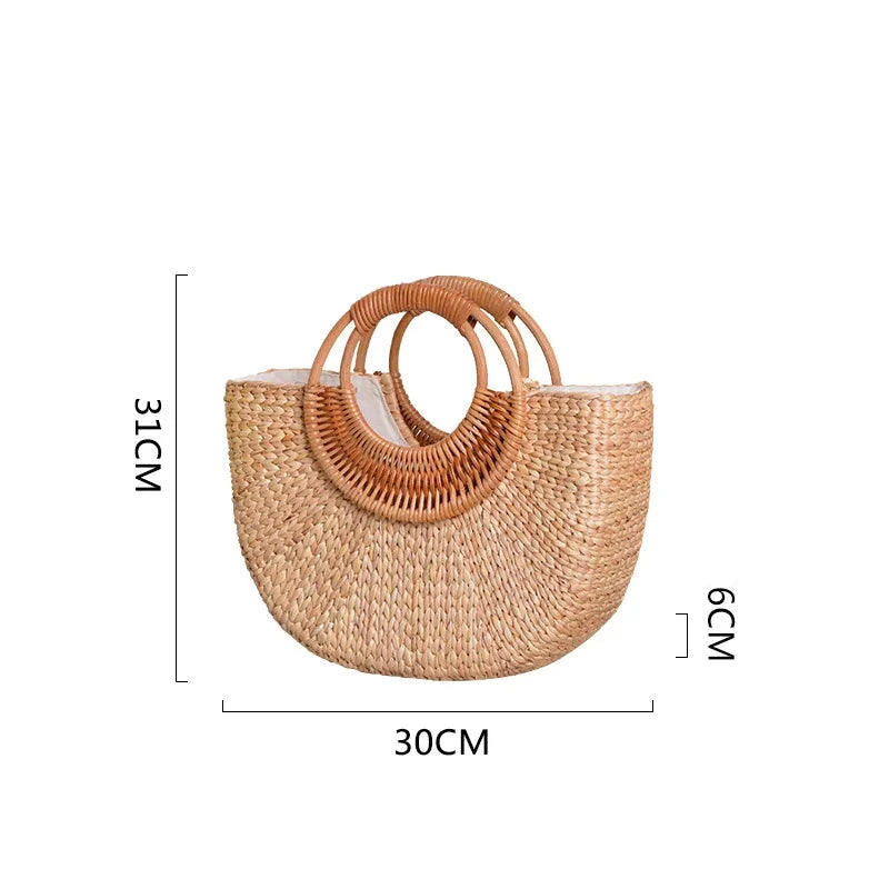 Bolsa de Palha Rattan Trançado - Sagrado Tesouro