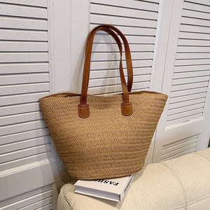 Bolsa de Palha para Praia Verão Grande com ziper - Loja Palhanna