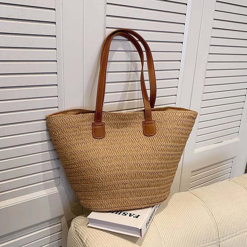 Bolsa de Palha para Praia Verão Grande com ziper - Loja Palhanna