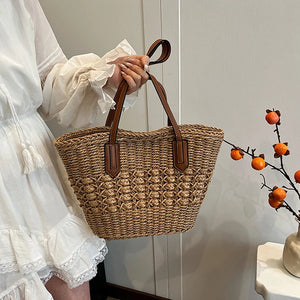 Bolsa de Palha para Praia estilo balde - Loja Palhanna